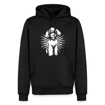 Caniche - Sweat à capuche Premium bio Homme - noir - Devant - Nico (187cm)