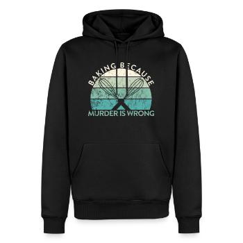 Amateur de pâtisserie pâtisserie parce que le meurtre est un mauvais boulanger - Sweat à capuche Premium bio Homme - noir - Devant - Nico (187cm)