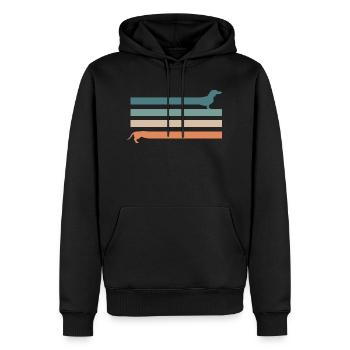 Teckel Rétro Vintage Roughhair Chien de teckel - Sweat à capuche Premium bio Homme - noir - Devant - Nico (187cm)