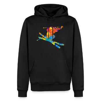 Skiers Ski skiing - Men’s Premium Organic Hoodie - black - Front - Nico (187cm)