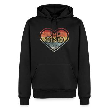 Retro Bike Heart Gift - Men’s Premium Organic Hoodie - black - Front - Nico (187cm)