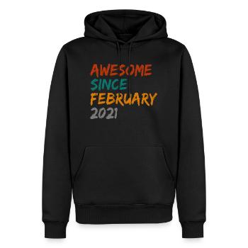 génial depuis février 2021 - Sweat à capuche Premium bio Homme - noir - Devant - Nico (187cm)