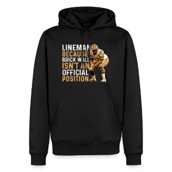 American football - Men’s Premium Organic Hoodie - black - Front - Nico (187cm)