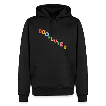 Colorful Booklover Merch - Männer Premium Bio Hoodie - Schwarz - Vorne - Nico (187cm)
