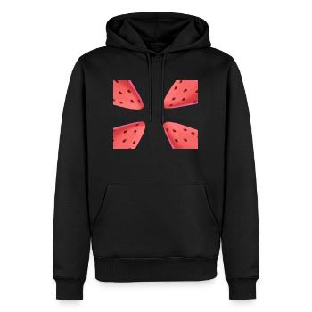 Melonenstückchen - Männer Premium Bio Hoodie - Schwarz - Vorne - Nico (187cm)