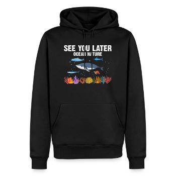 Sea Nature Marine Biologist Sea Marine Biology Ocean - Men’s Premium Organic Hoodie - black - Front - Nico (187cm)