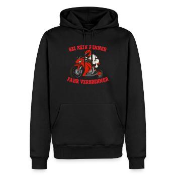 SEI KEIN PENNER FAHR VERBRENNER - Männer Premium Bio Hoodie - Schwarz - Vorne - Nico (187cm)