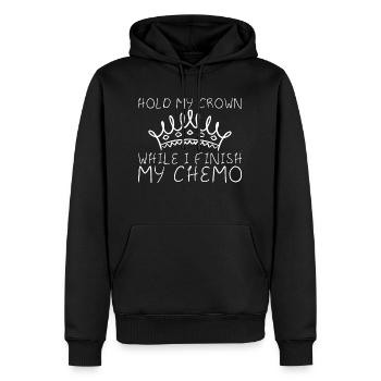 Hold My Crown While I Finish My Chemo 23 - Men’s Premium Organic Hoodie - black - Front - Nico (187cm)