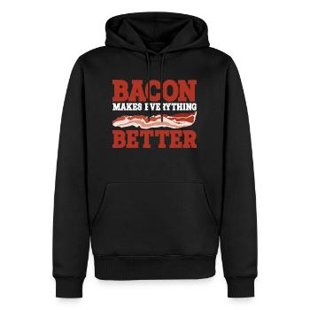 Bacon Makes Everything Better 12 - Men’s Premium Organic Hoodie - black - Front - Nico (187cm)