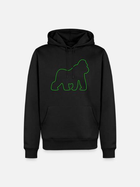 Gorilla, Silberrücken, Affe, Affen, Gorillas, - Männer Premium Bio Hoodie - Schwarz