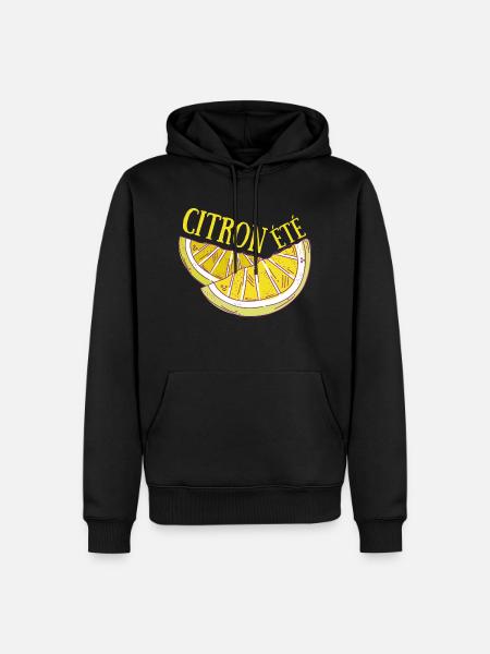 citron été - Sweat à capuche Premium bio Homme - noir