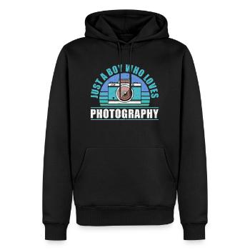 Photography Camera Lens Retro Just - Männer Premium Bio Hoodie - Schwarz - Vorne - Nico (187cm)