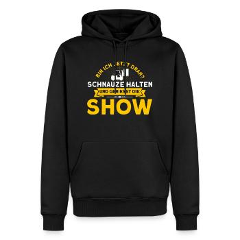 Schnauze Halten Show Genießen Staplerfahrer - Männer Premium Bio Hoodie - Schwarz - Vorne - Nico (187cm)