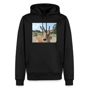 Close up of a Deer - Men’s Premium Organic Hoodie - black - Front - Nico (187cm)