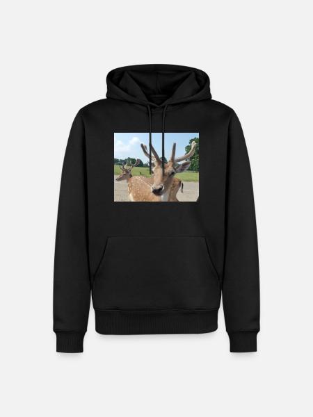 Close up of a Deer - Men’s Premium Organic Hoodie - black