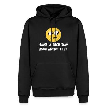 Have A Nice Day Somewhere Else 7 - Men’s Premium Organic Hoodie - black - Front - Nico (187cm)