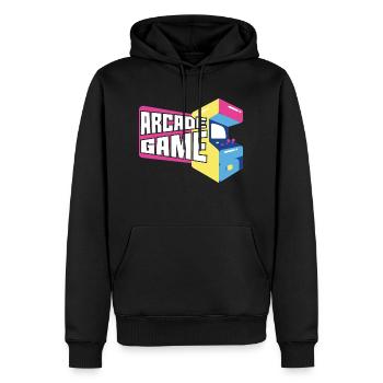 Arcade Game Console Retro Video Games - Men’s Premium Organic Hoodie - black - Front - Nico (187cm)