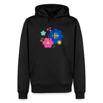 Blommor - Männer Premium Bio Hoodie - Schwarz - Vorne - Nico (187cm)