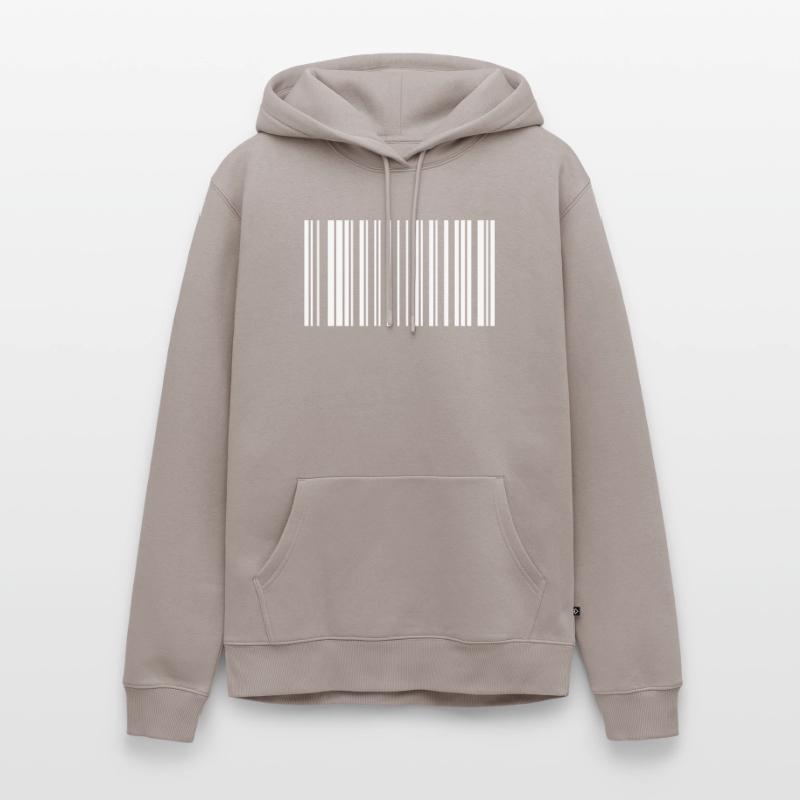 Code-barres de la paix Friedenszeichen Strichcode Symbole Sweat à capuche Premium bio Homme