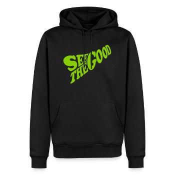 voir la bonne citation - Sweat à capuche Premium bio Homme - noir - Devant - Nico (187cm)