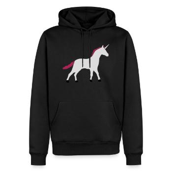 Einhorn Silhouette Umriss Schatten - Männer Premium Bio Hoodie - Schwarz - Vorne - Nico (187cm)