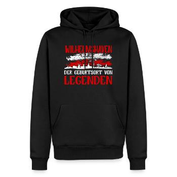 Wilhelmshaven Der Geburtsort Von Legenden - Männer Premium Bio Hoodie - Schwarz - Vorne - Nico (187cm)