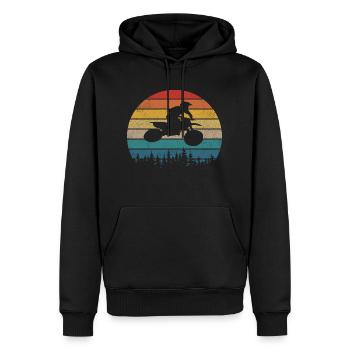 Moto Motocross Retro Enduro - Sweat à capuche Premium bio Homme - noir - Devant - Nico (187cm)