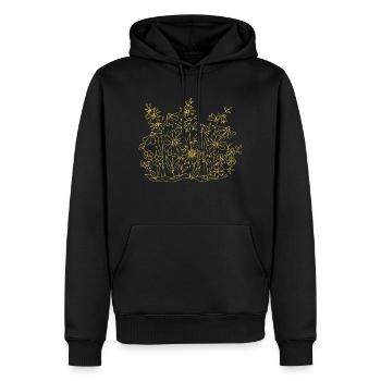 Fleur - Sweat à capuche Premium bio Homme - noir - Devant - Nico (187cm)