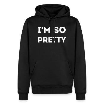 Je suis si jolie - Sweat à capuche Premium bio Homme - noir - Devant - Nico (187cm)