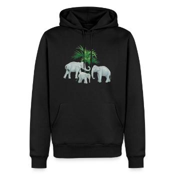 asiatische Elefantenfamilie - Männer Premium Bio Hoodie - Schwarz - Vorne - Nico (187cm)