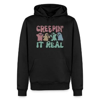 Ghosts Creepy Funny Halloween English - Men’s Premium Organic Hoodie - black - Front - Nico (187cm)