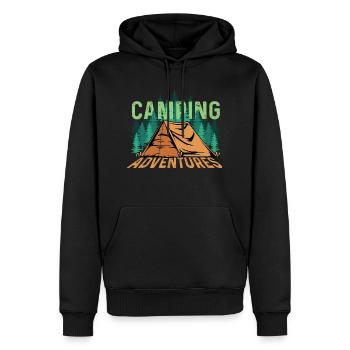 Camping -Aventure Naturperson Cadeau - Sweat à capuche Premium bio Homme - noir - Devant - Nico (187cm)
