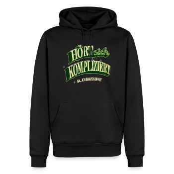 becher morgen statement frühaufsteher montag - Männer Premium Bio Hoodie - Schwarz - Vorne - Nico (187cm)