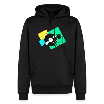 colorful turntables - Männer Premium Bio Hoodie - Schwarz - Vorne - Nico (187cm)