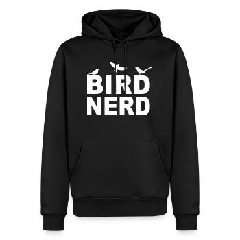 Bird Bird Nerd drôle de dicton - Sweat à capuche Premium bio Homme - noir - Devant - Nico (187cm)