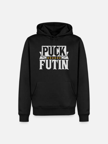 Conception du logo Puck Futin - Sweat à capuche Premium bio Homme - noir