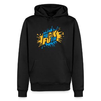 Conception du logo Puck Futin - Sweat à capuche Premium bio Homme - noir - Devant - Nico (187cm)