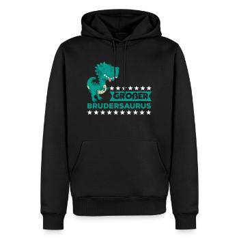 Großer Bruder Dinosaurier - Männer Premium Bio Hoodie - Schwarz - Vorne - Nico (187cm)