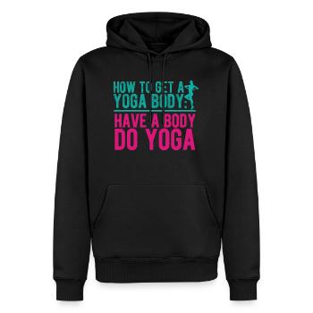 Yogalehrer Spruch Für Yogi Yoga - Männer Premium Bio Hoodie - Schwarz - Vorne - Nico (187cm)