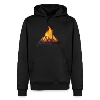 Feu de camp Camping Nature Feu de forêt Extérieur Tente 2 - Sweat à capuche Premium bio Homme - noir - Devant - Nico (187cm)