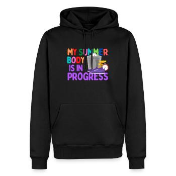 Mein Sommerkörper ist in Arbeit - Männer Premium Bio Hoodie - Schwarz - Vorne - Nico (187cm)