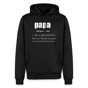 Funny Definition Of A Papa - Men’s Premium Organic Hoodie - black - Front - Nico (187cm)