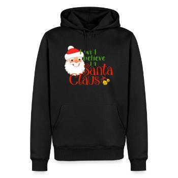 Santa Claus - Felpa con cappuccio ecologica premium da uomo - nero - Fronte - Nico (187cm)