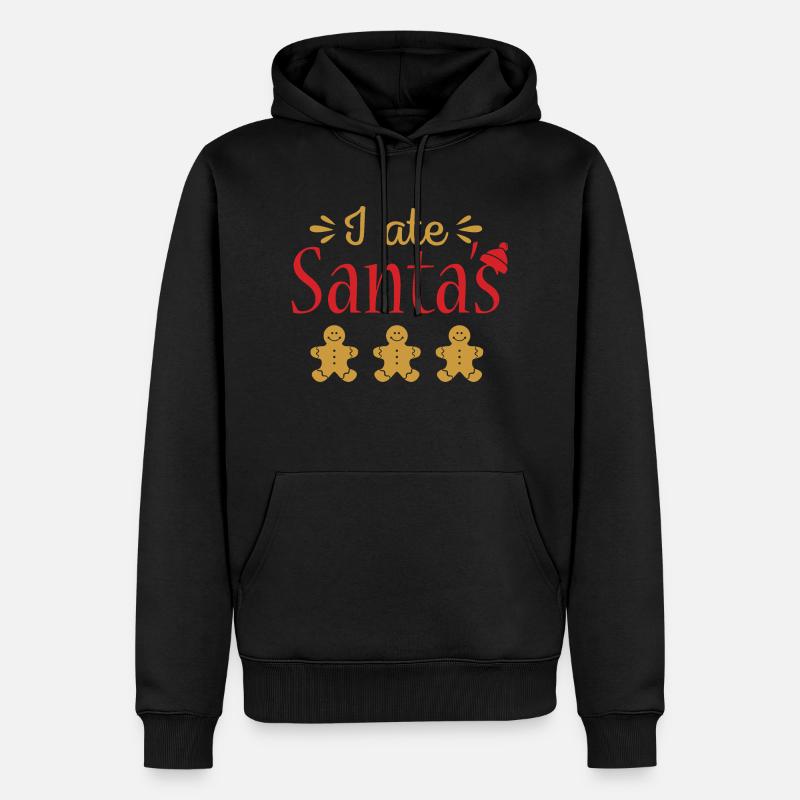 I ate Santa´s gingerbread - Männer Premium Bio Hoodie - Schwarz