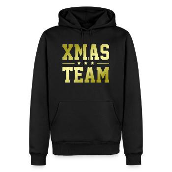 Xmas Team - Männer Premium Bio Hoodie - Schwarz - Vorne - Nico (187cm)