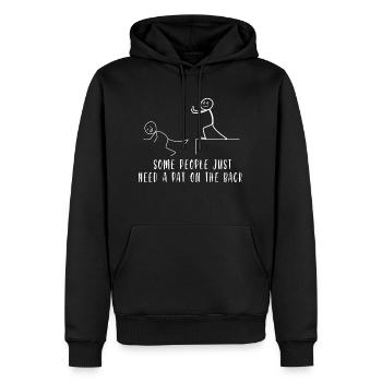 SOME PEOPLE JUST NEED A PAT ON THE BACK - Men’s Premium Organic Hoodie - black - Front - Nico (187cm)
