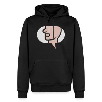 Chat Simple Symbol Speech Bubble - Men’s Premium Organic Hoodie - black - Front - Nico (187cm)