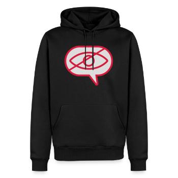Ne pas voir l’œil visuel - Sweat à capuche Premium bio Homme - noir - Devant - Nico (187cm)