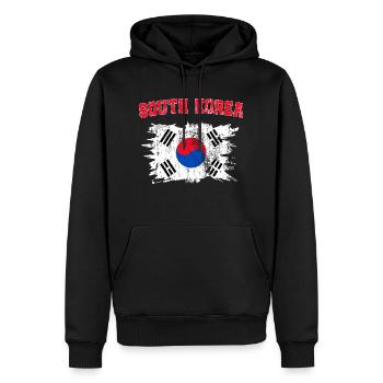 Les Coréens et la fierté Corée du Sud - Sweat à capuche Premium bio Homme - noir - Devant - Nico (187cm)