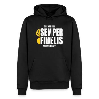 Grenadier - Männer Premium Bio Hoodie - Schwarz - Vorne - Nico (187cm)